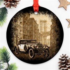 Vintage Old Car Ornament (round) by Valentinaart