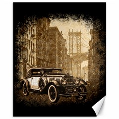 Vintage Old Car Canvas 11  X 14   by Valentinaart