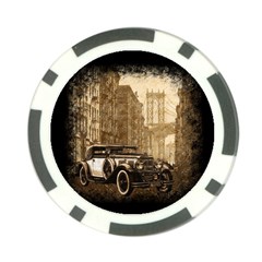 Vintage Old Car Poker Chip Card Guard by Valentinaart