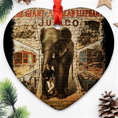 Vintage Circus  Heart Ornament (two Sides) by Valentinaart