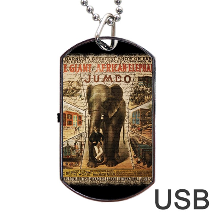 Vintage Circus  Dog Tag USB Flash (Two Sides)