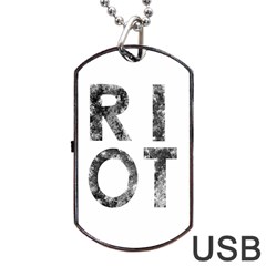 Riot Dog Tag Usb Flash (two Sides) by Valentinaart