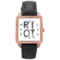 Riot Rose Gold Leather Watch  by Valentinaart