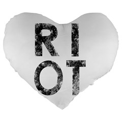 Riot Large 19  Premium Flano Heart Shape Cushions