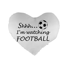 Football Fan  Standard 16  Premium Flano Heart Shape Cushions by Valentinaart