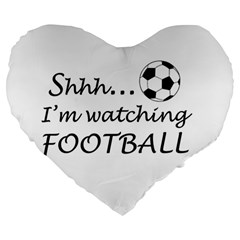 Football Fan  Large 19  Premium Heart Shape Cushions by Valentinaart