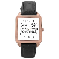 Football Fan  Rose Gold Leather Watch  by Valentinaart