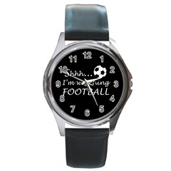 Football fan  Round Metal Watch