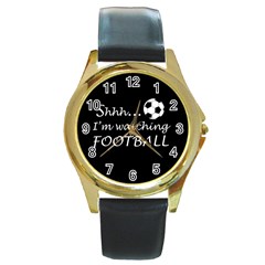 Football fan  Round Gold Metal Watch