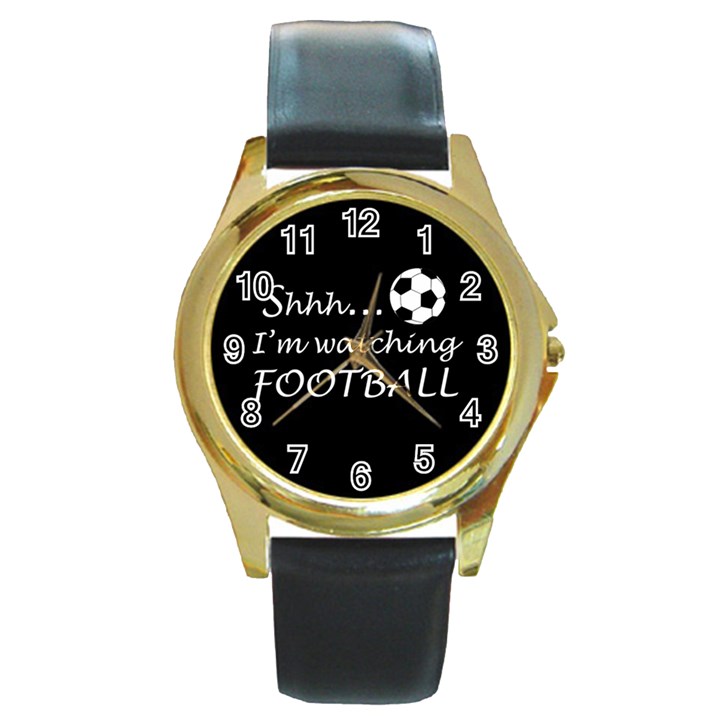 Football fan  Round Gold Metal Watch