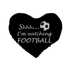 Football Fan  Standard 16  Premium Flano Heart Shape Cushions by Valentinaart