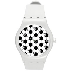 Football Round Plastic Sport Watch (m) by Valentinaart