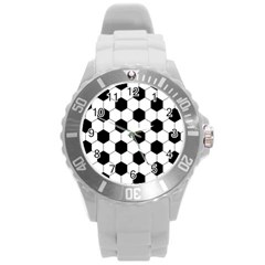 Football Round Plastic Sport Watch (l) by Valentinaart