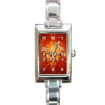 Violin With Violin Bow And Dove Rectangle Italian Charm Watch Front