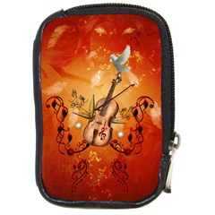 Violin With Violin Bow And Dove Compact Camera Cases by FantasyWorld7