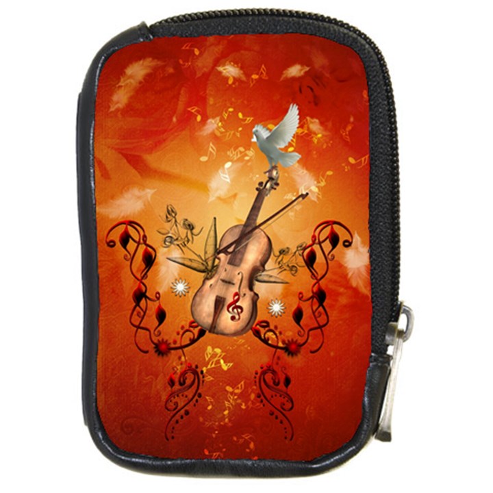 Violin With Violin Bow And Dove Compact Camera Cases