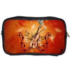 Violin With Violin Bow And Dove Toiletries Bags 2-side by FantasyWorld7