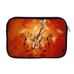 Violin With Violin Bow And Dove Apple Macbook Pro 17  Zipper Case by FantasyWorld7