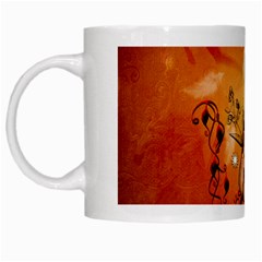 Violin With Violin Bow And Dove White Mugs by FantasyWorld7