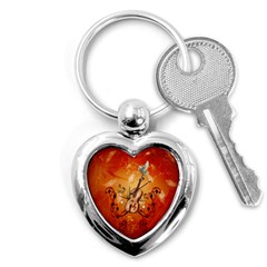 Violin With Violin Bow And Dove Key Chains (heart)  by FantasyWorld7