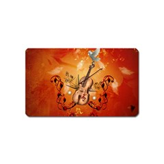 Violin With Violin Bow And Dove Magnet (name Card) by FantasyWorld7