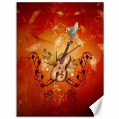 Violin With Violin Bow And Dove Canvas 36  X 48   by FantasyWorld7