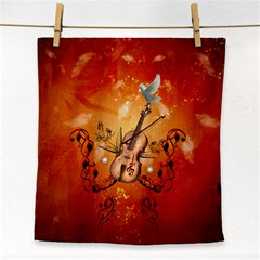 Violin With Violin Bow And Dove Face Towel by FantasyWorld7