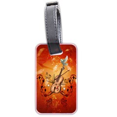 Violin With Violin Bow And Dove Luggage Tags (two Sides) by FantasyWorld7