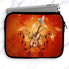 Violin With Violin Bow And Dove Apple Ipad 2/3/4 Zipper Cases by FantasyWorld7