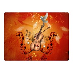 Violin With Violin Bow And Dove Double Sided Flano Blanket (mini)  by FantasyWorld7