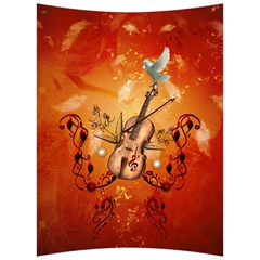 Violin With Violin Bow And Dove Back Support Cushion by FantasyWorld7