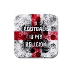 Football Is My Religion Rubber Square Coaster (4 Pack)  by Valentinaart