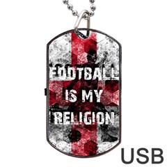 Football Is My Religion Dog Tag Usb Flash (one Side) by Valentinaart