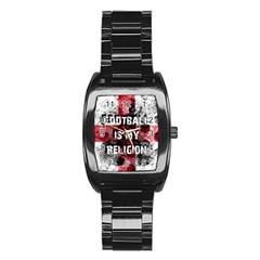 Football Is My Religion Stainless Steel Barrel Watch by Valentinaart