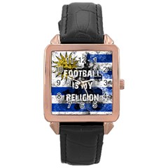 Football Is My Religion Rose Gold Leather Watch  by Valentinaart