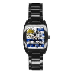 Football Is My Religion Stainless Steel Barrel Watch by Valentinaart