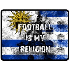 Football Is My Religion Double Sided Fleece Blanket (large)  by Valentinaart