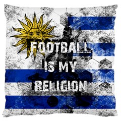 Football Is My Religion Large Flano Cushion Case (two Sides) by Valentinaart