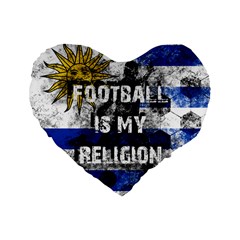 Football Is My Religion Standard 16  Premium Flano Heart Shape Cushions by Valentinaart