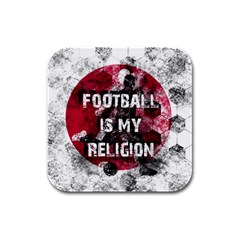 Football Is My Religion Rubber Square Coaster (4 Pack)  by Valentinaart