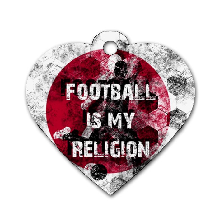 Football is my religion Dog Tag Heart (One Side)