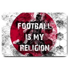 Football Is My Religion Large Doormat  by Valentinaart