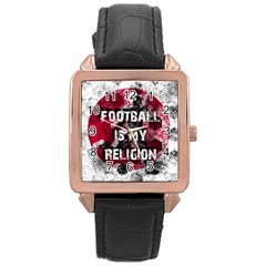 Football Is My Religion Rose Gold Leather Watch  by Valentinaart