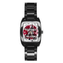 Football Is My Religion Stainless Steel Barrel Watch by Valentinaart