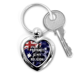 Football Is My Religion Key Chains (heart)  by Valentinaart