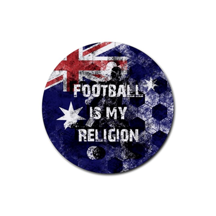 Football is my religion Rubber Round Coaster (4 pack) 