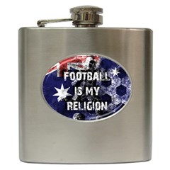 Football Is My Religion Hip Flask (6 Oz) by Valentinaart