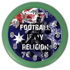 Football Is My Religion Color Wall Clocks by Valentinaart