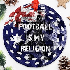 Football Is My Religion Round Filigree Ornament (two Sides) by Valentinaart