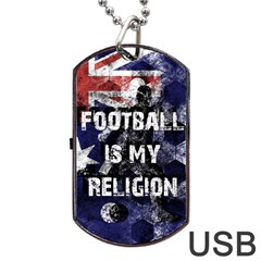 Football Is My Religion Dog Tag Usb Flash (one Side) by Valentinaart